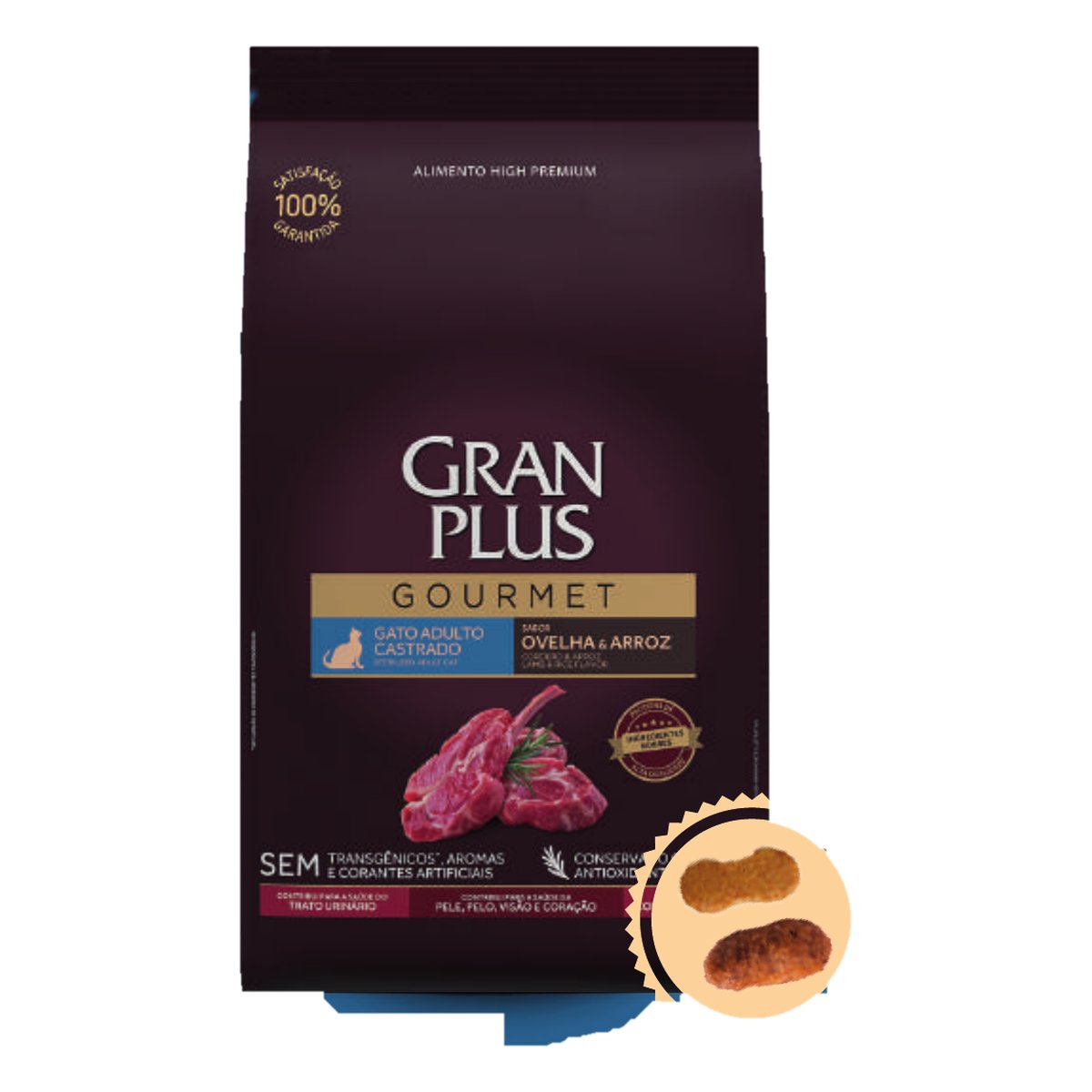 Gran Plus Gourmet Gato Adulto Esterilizados Oveja y Arroz 1 KG