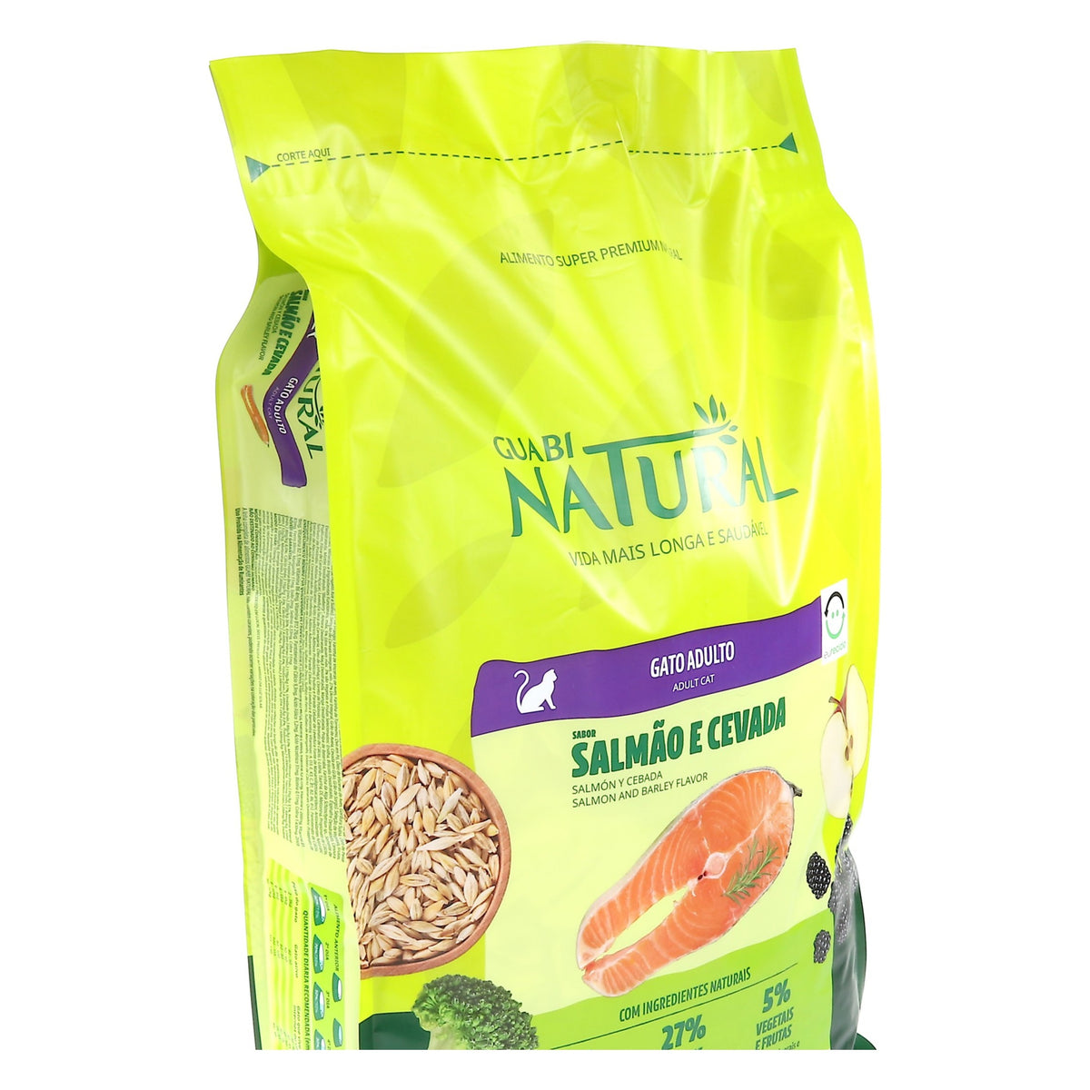 Guabi Natural Gato Adulto Salmón e Cebada Sc 7.5 KG