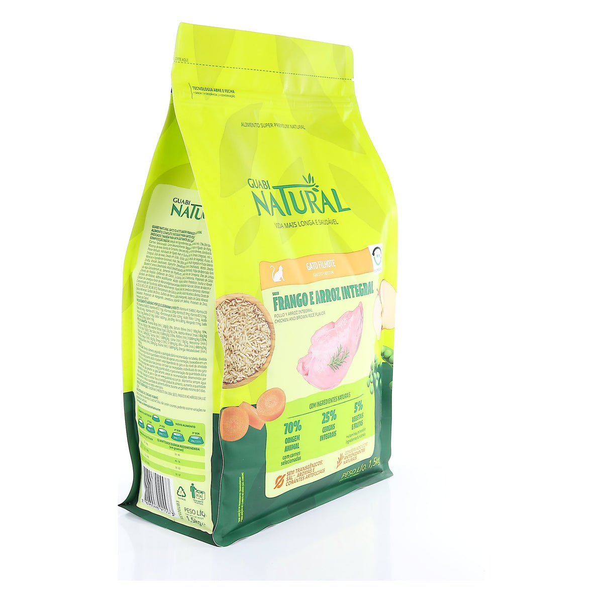 Guabi Natural Gato Cachorros Pollo e Arroz Integral 1.5 KG