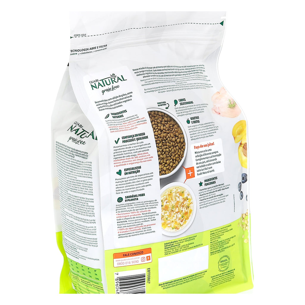 Guabi Natural Grain Free Perro Adulto Razas Pequeñas Pollo e Lentilha 1 KG