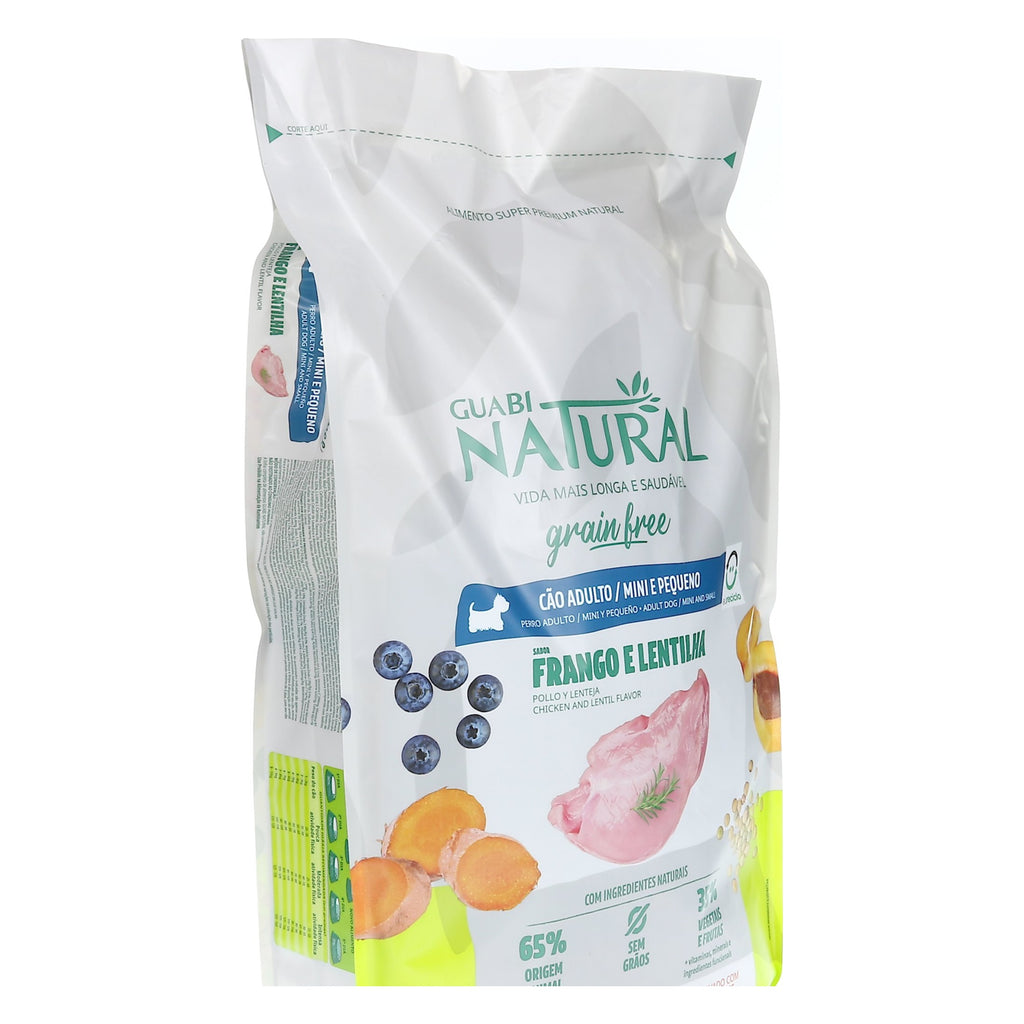 Guabi Natural Grain Free Perro Adulto Razas Pequeñas Pollo e Lentilha Sc 10.1 KG