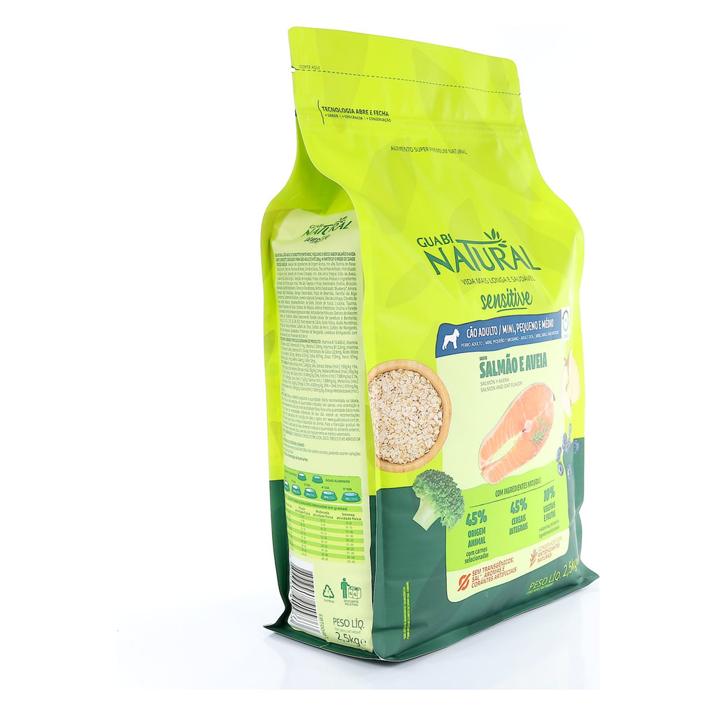 Guabi Natural Perro Adulto Pequeños y Medianos Sensitive Salmón e Avena 2.5 KG