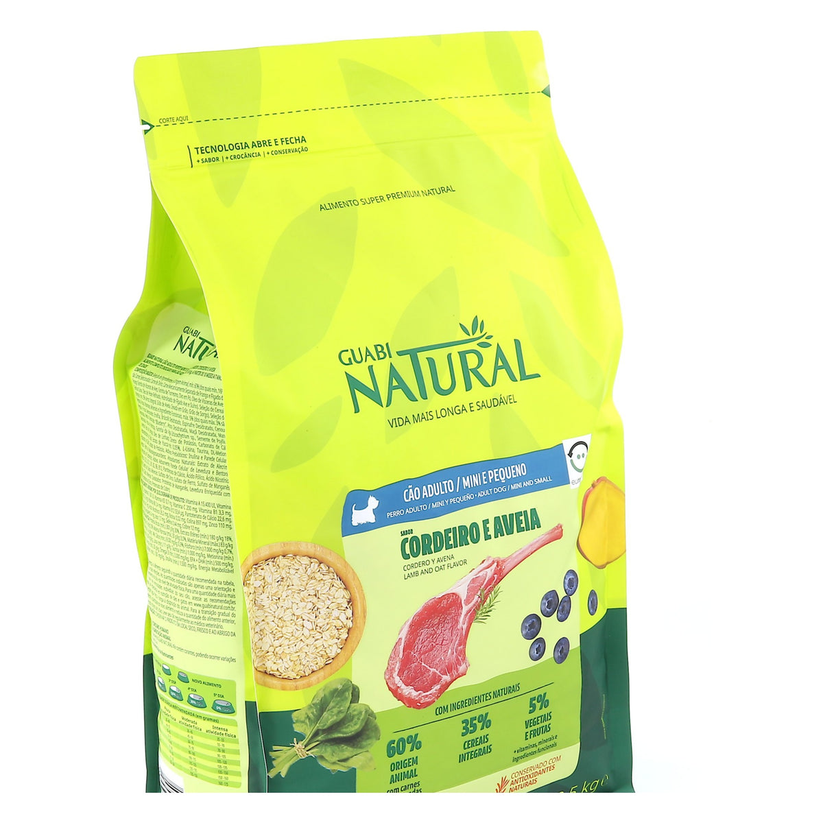Guabi Natural Perro Adulto Razas Pequeñas Cordero e Avena 2.5 KG