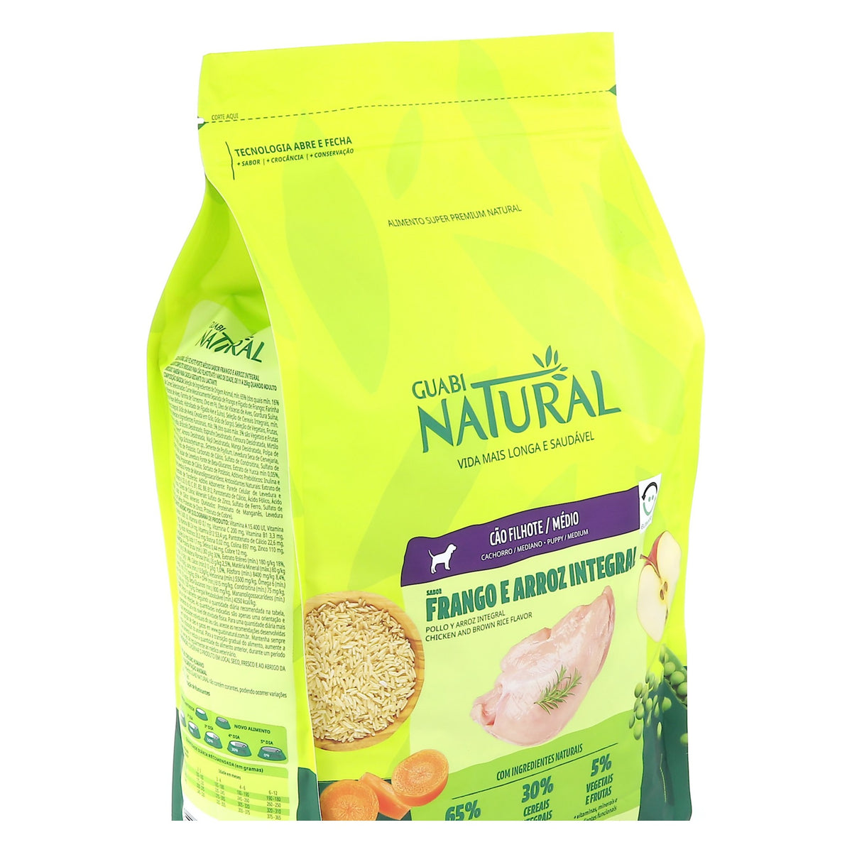 Guabi Natural Perro Cachorros Medianos Pollo e Arroz Integral 2.5 KG