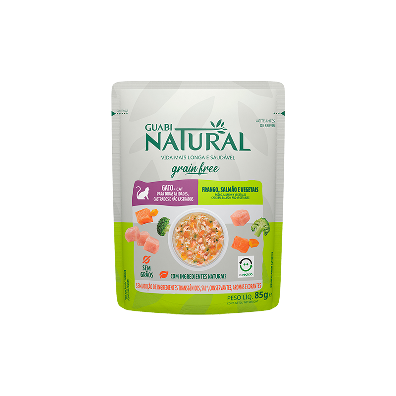 Guabi Natural Sachet Gato Grain Free Pollo, Salmón e Vegetales 85 g
