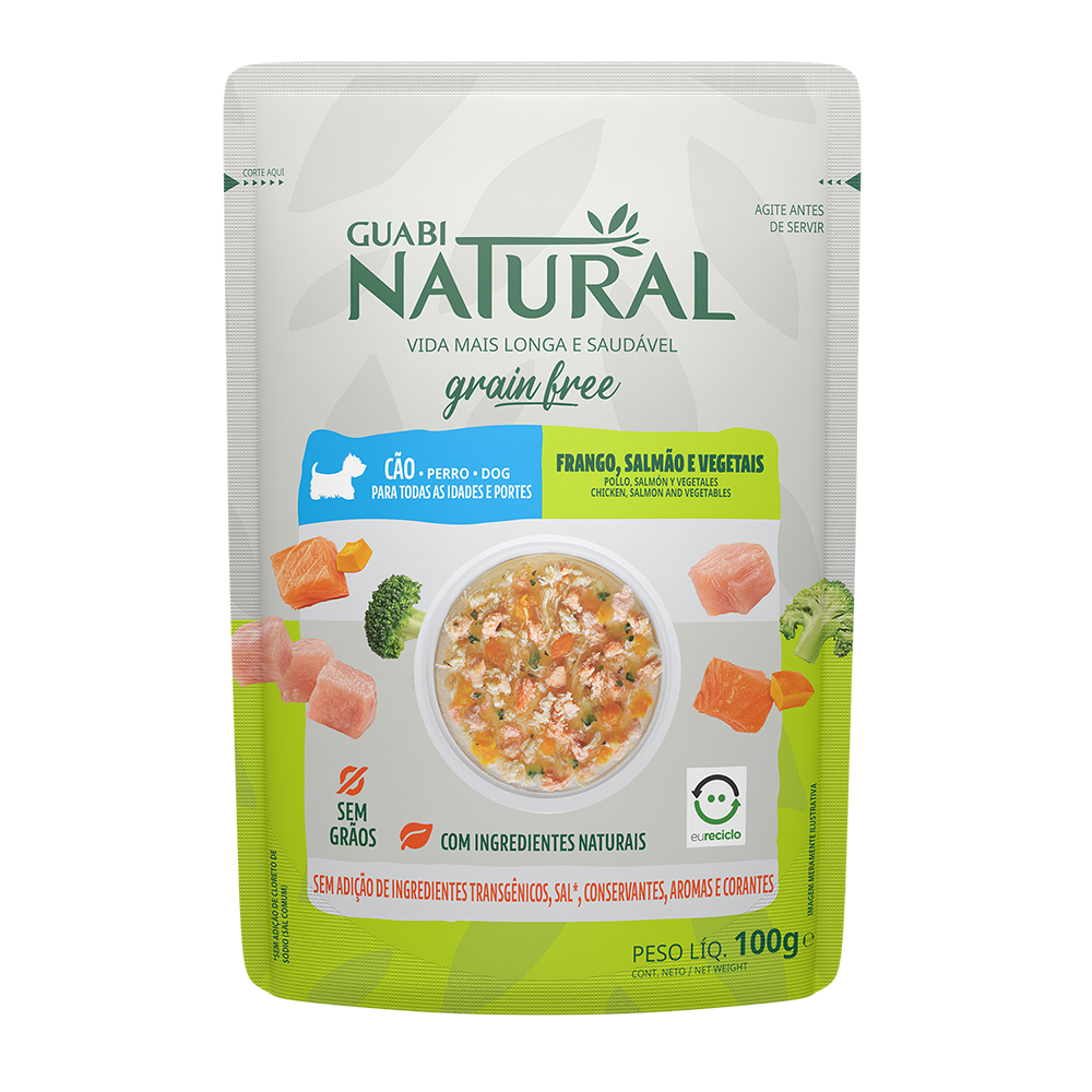 Guabi Natural Sachet Perro Grain Free Pollo, Salmón e Vegetales 100 g