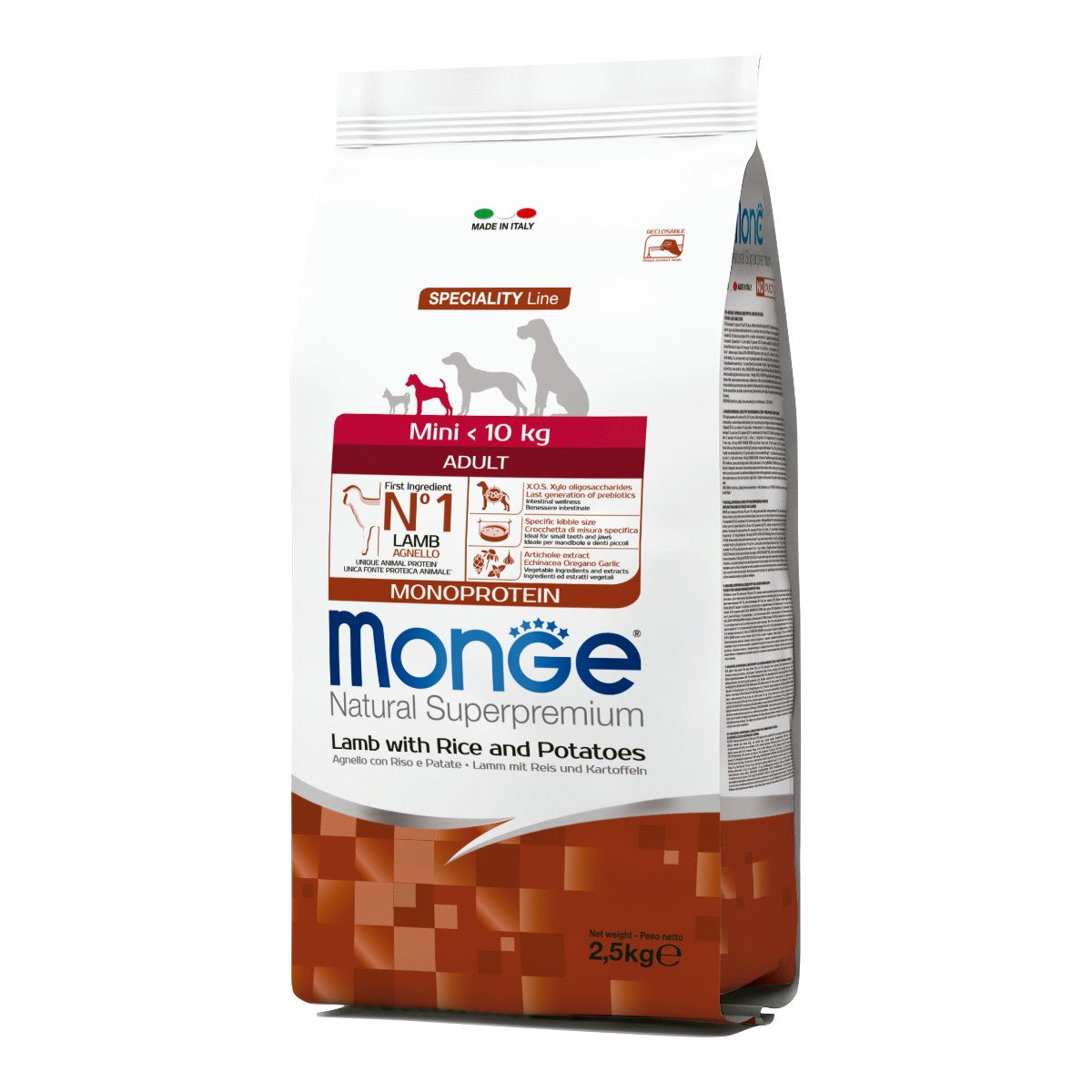 Monge Adult Mini Cordero, Arroz y Papa 2.5 kg