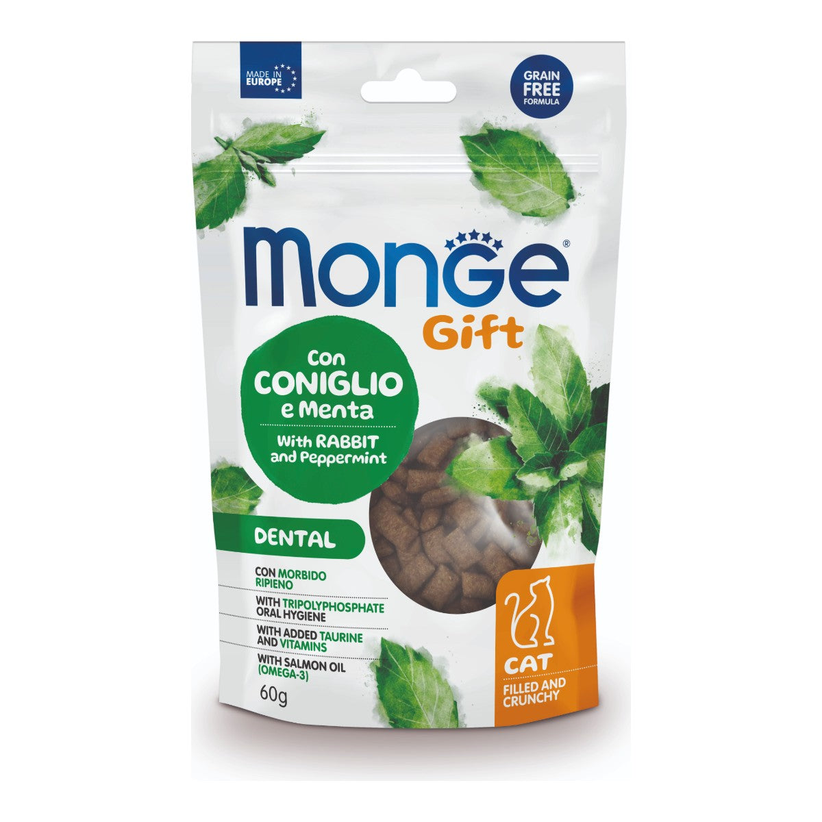 Monge Gift Filled And Crunchy Dental Cat (Conejo+Menta) 60 g