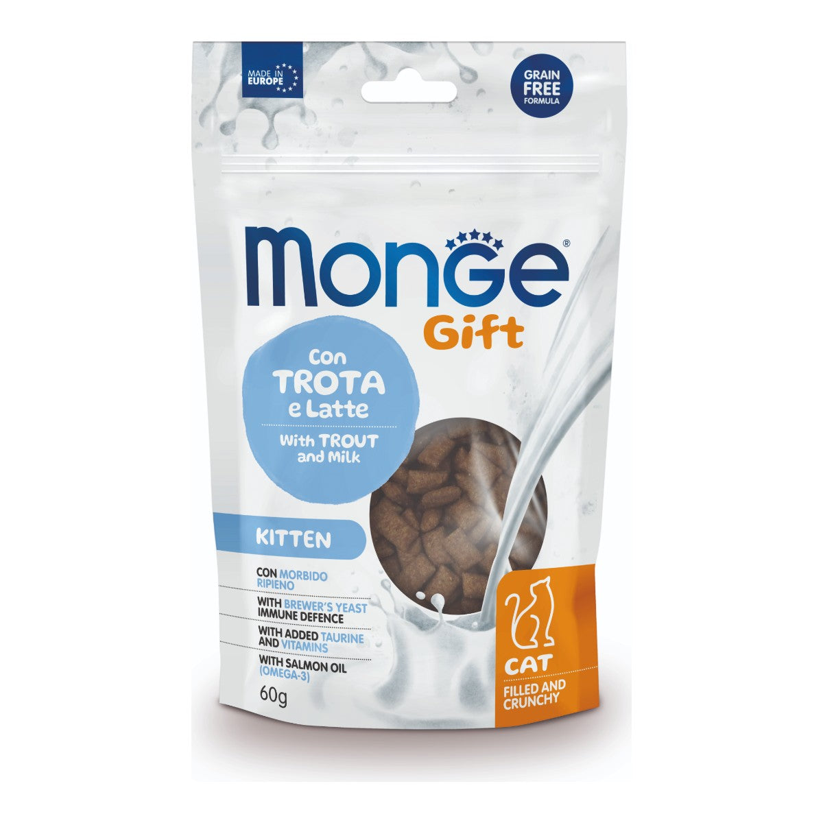 Monge Gift Filled And Crunchy Kitten Cat (Trucha+Leche) 60 g