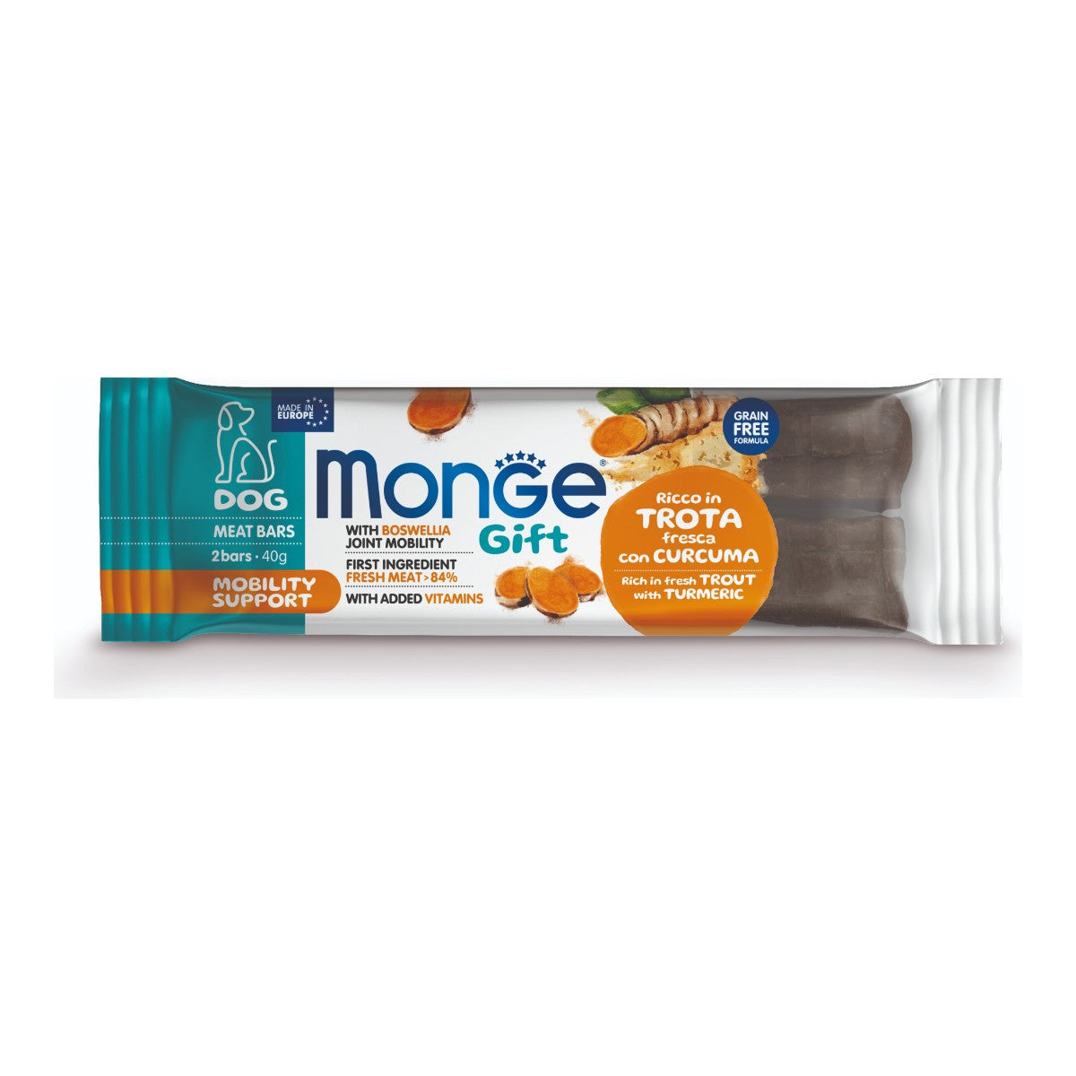 Monge Gift Meat Bars Mobility Support Dog (Trucha+Curcuma) 40 g