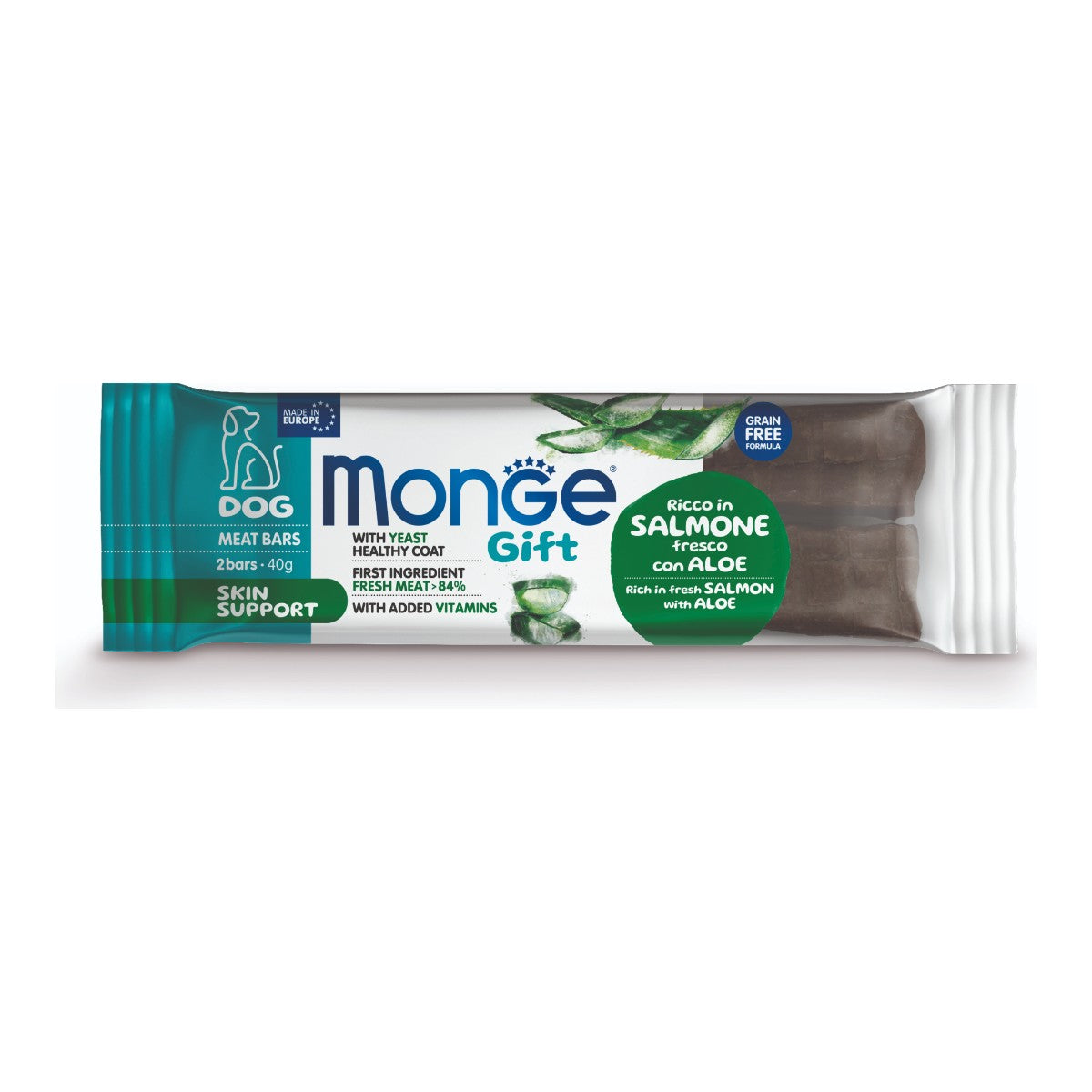 Monge Gift Meat Bars Skin Support Dog (Salmon+Aloe) 40 g