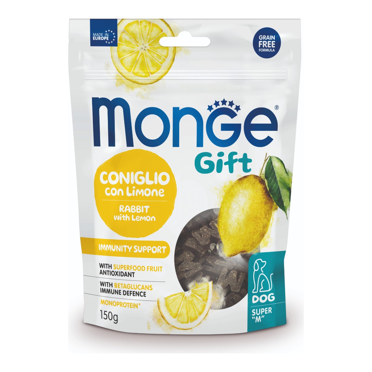 Monge Gift Super "M" Immunity Support Dog (Conejo+Limon) 150 g