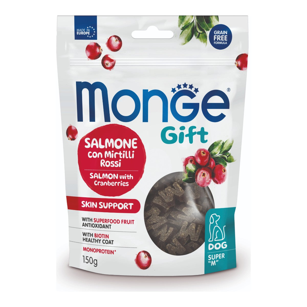 Monge Gift Super "M" Skin Support Dog (Salmon+Arandanos) 150 g