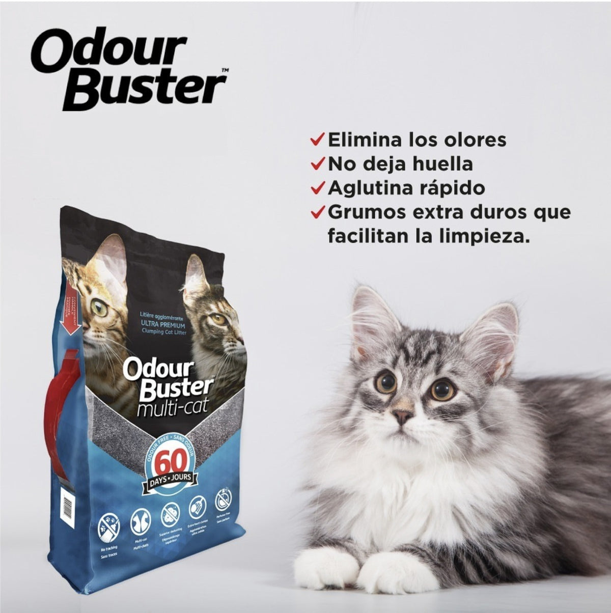 Odour Buster: elimina olores, no deja huella, aglutina rápido