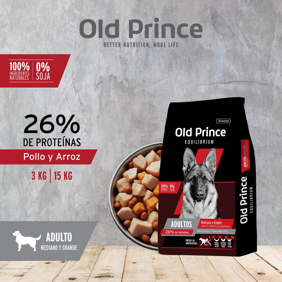 Old Prince Equilibrium Adultos Medianos y Grandes 15 KG