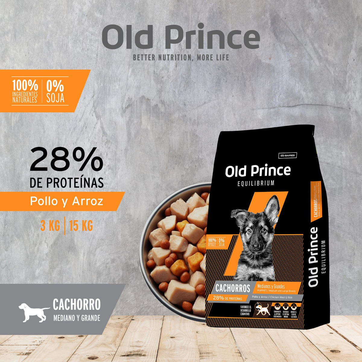 Old Prince Equilibrium Cachorros Medianos y Grandes 15 KG