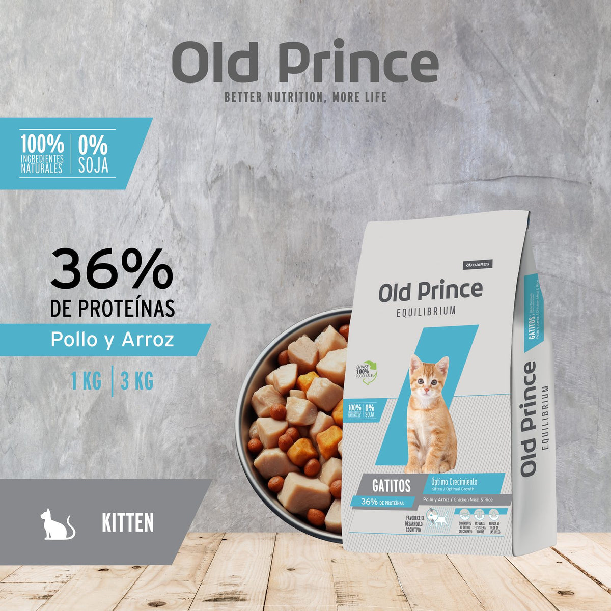 Old Prince Equilibrium Gatos Kitten 1 KG