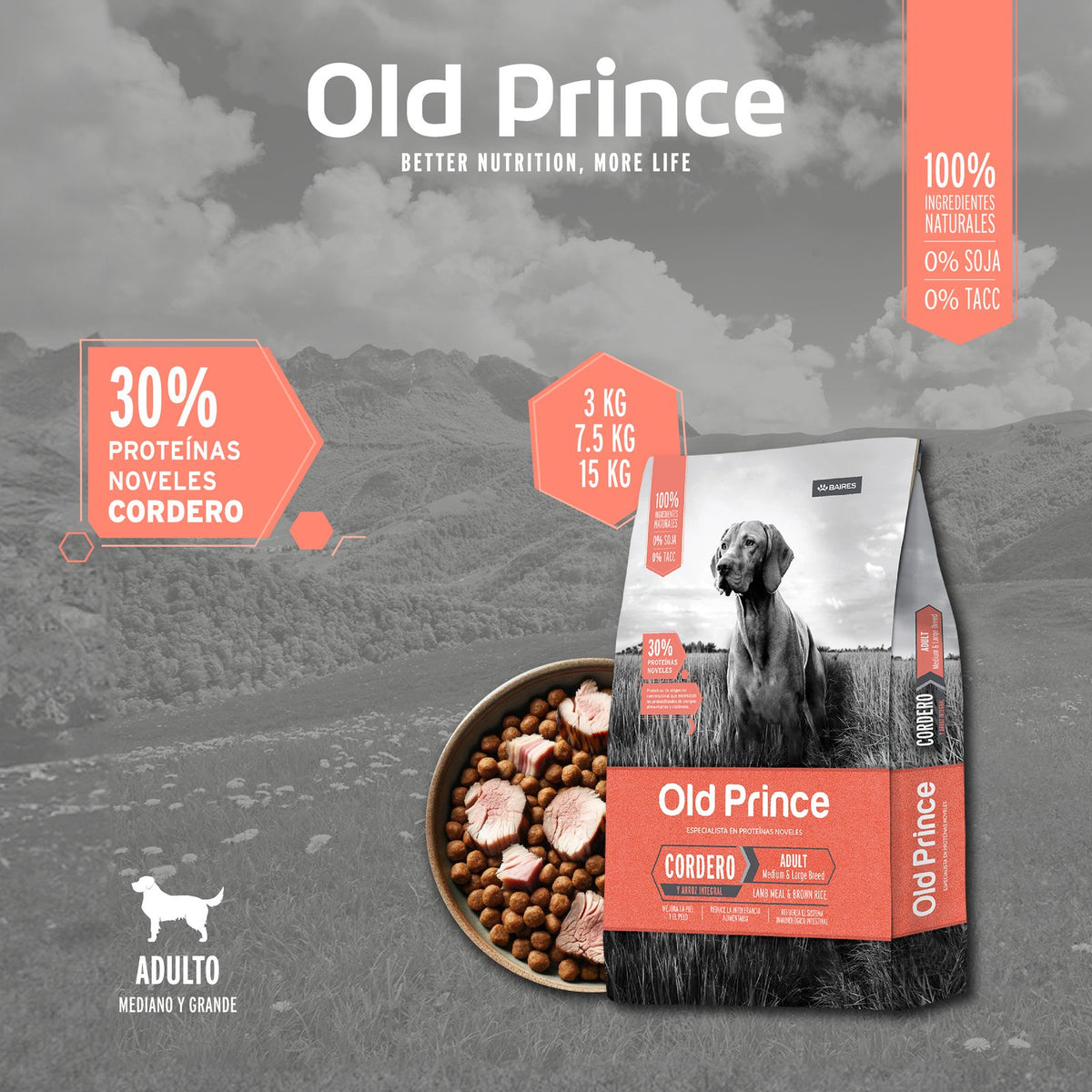 Old Prince Noveles Cordero y Arroz Adultos 15 KG