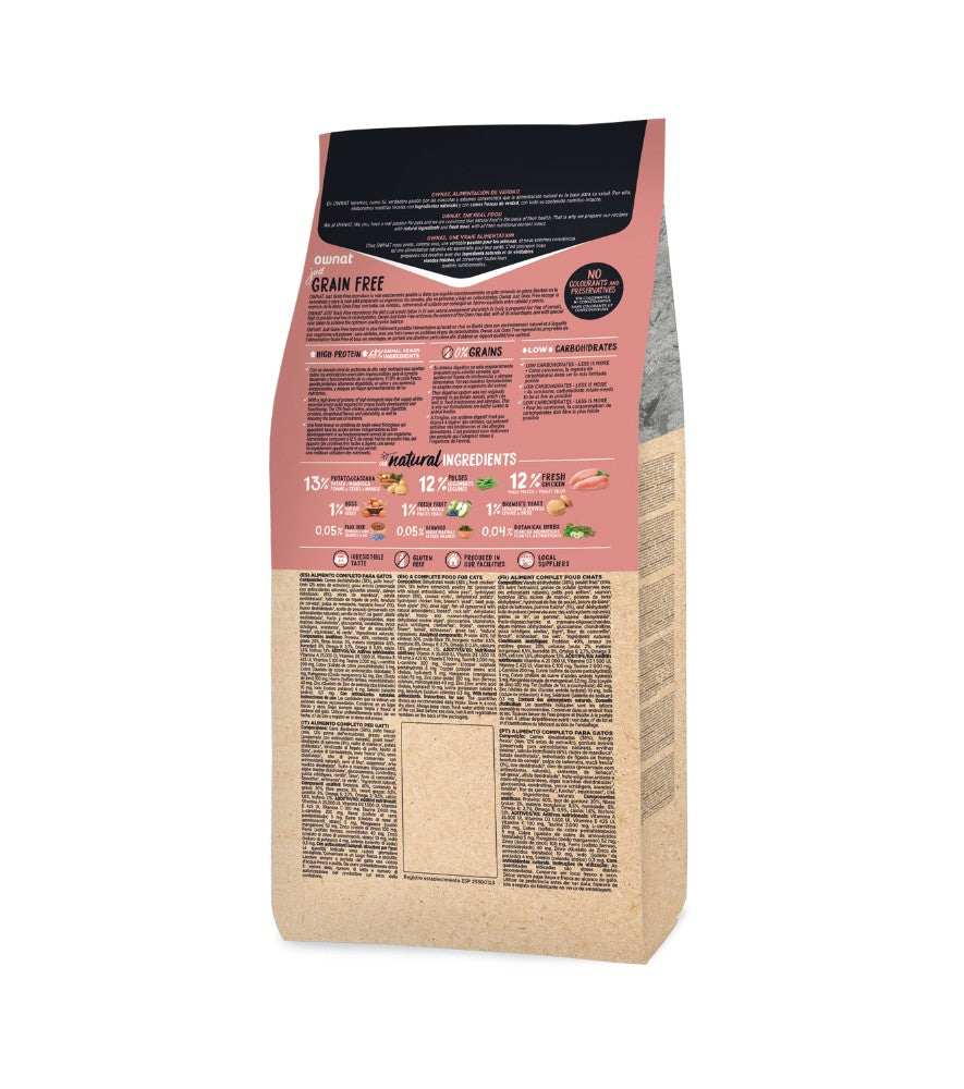 Ownat Just Grain Free Gato Adulto Pollo 3 kg