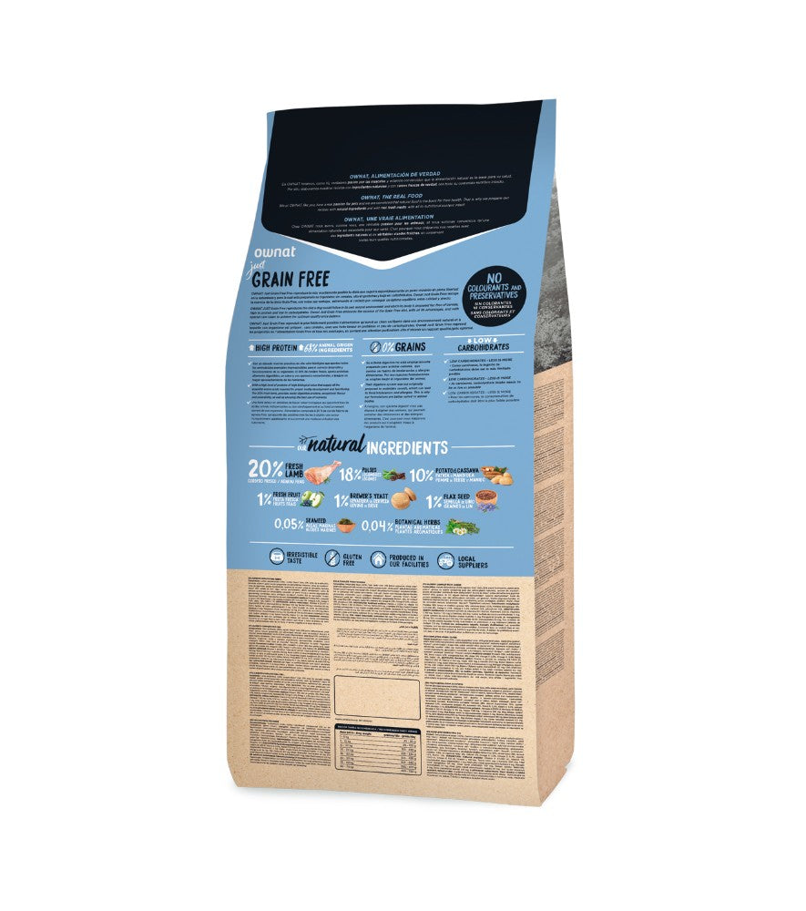 Ownat Just Grain Free Perro Adulto Cordero 3 kg