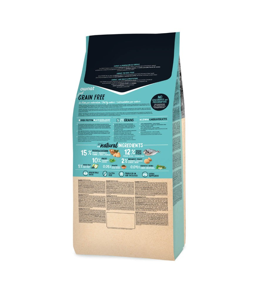 Ownat Just Grain Free Gato Esterilizado Pescado 8 kg
