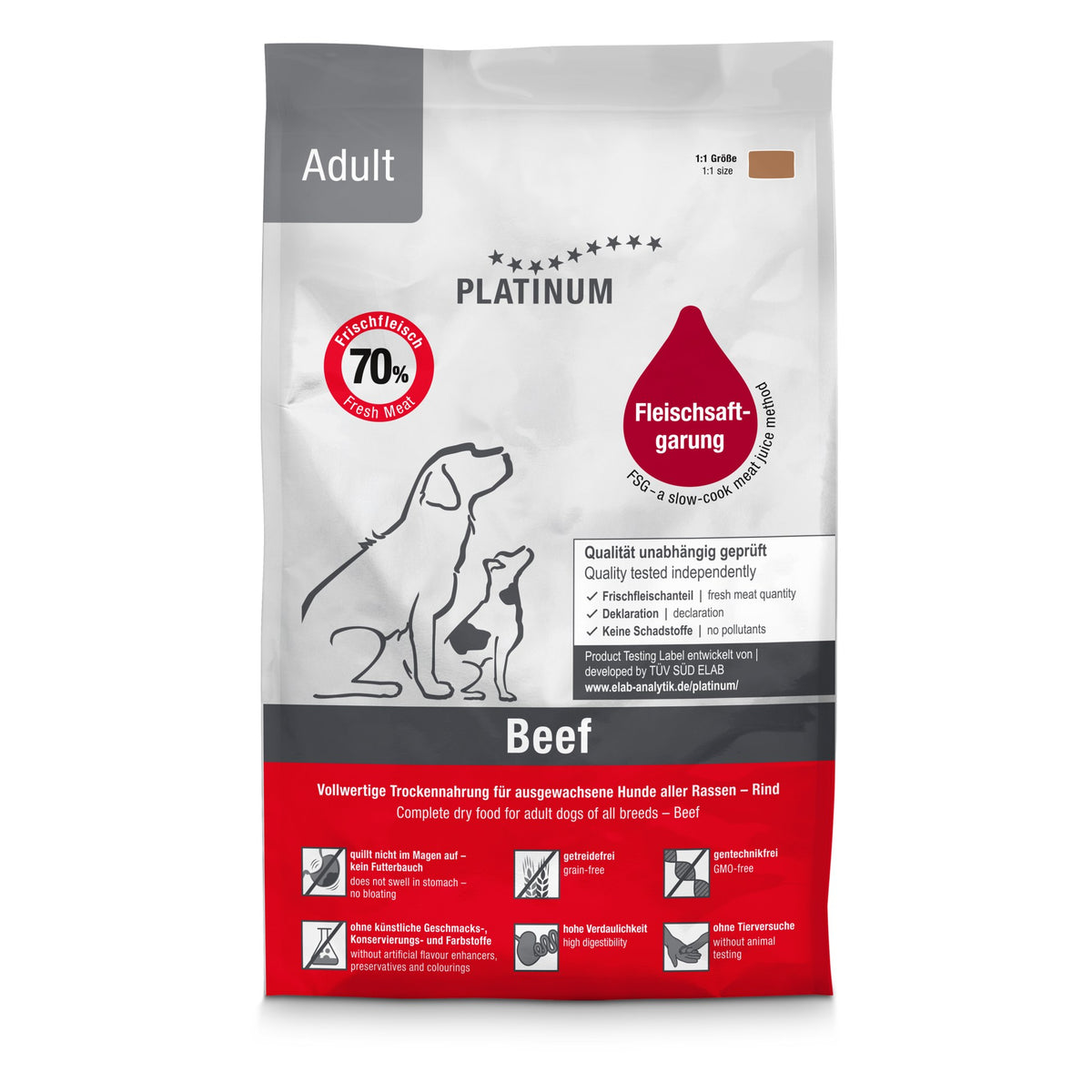 Platinum Dog Adult Beef (res) 1.5 kg