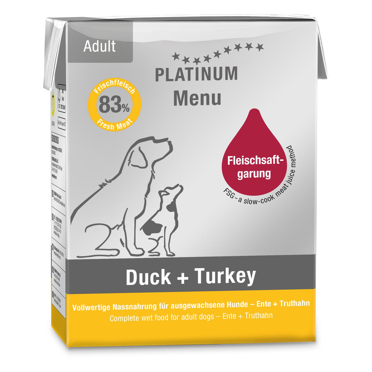 Platinum Dog Menu Adult Duck-Turkey 375 g