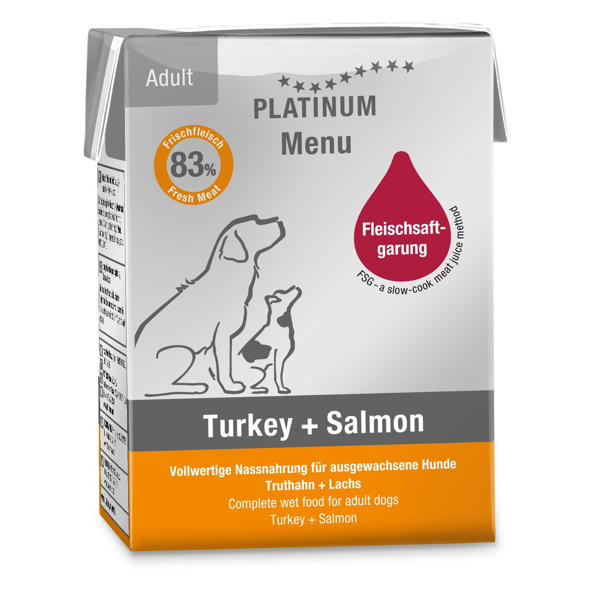 Platinum Dog Menu Adult Turkey-Salmon 185 g
