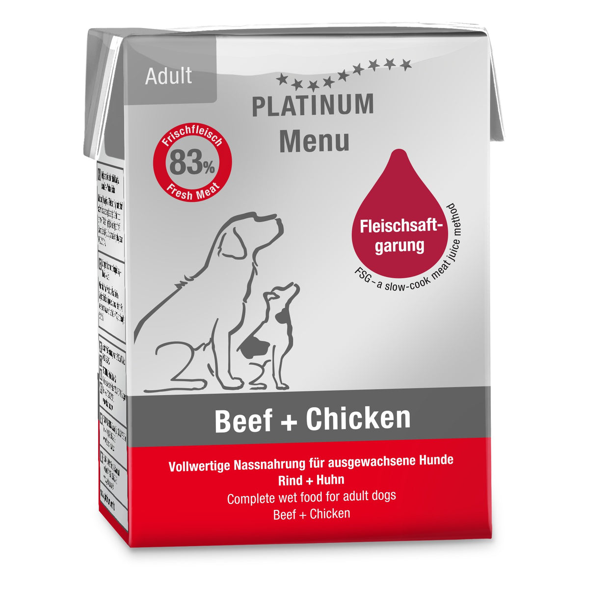 Platinum Dog Menu Adult Beef-Chicken 185 g