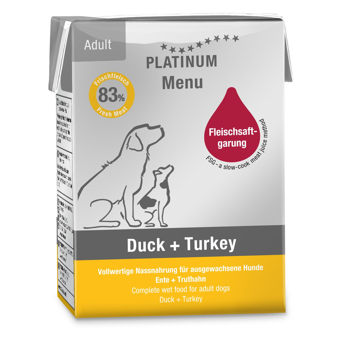 Platinum Dog Menu Adult Duck-Turkey 185 g