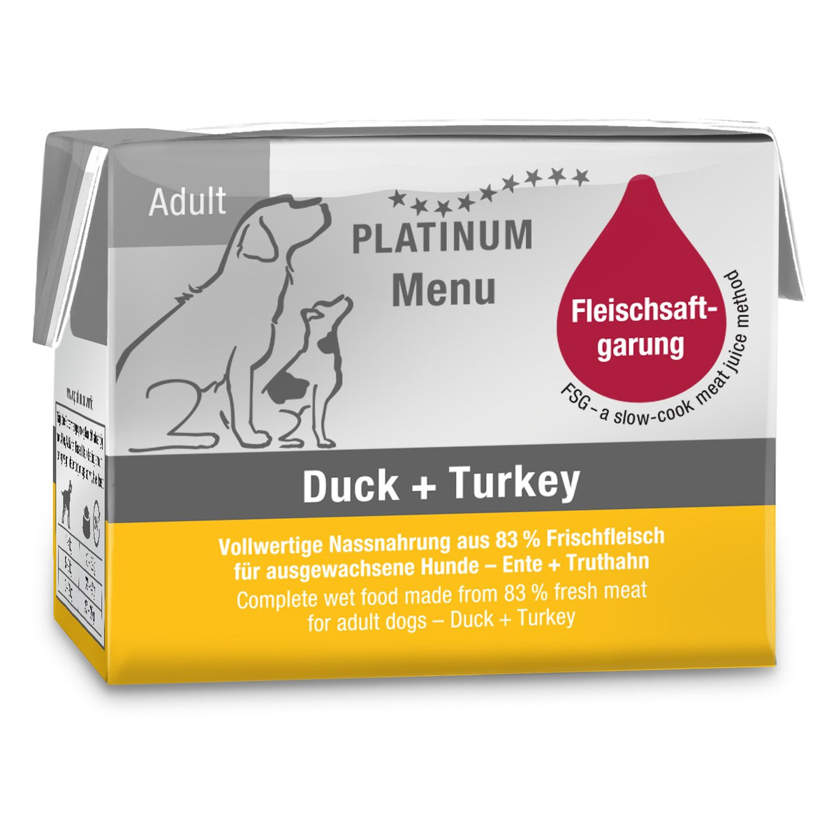 Platinum Dog Menu Adult Duck-Turkey 90 g
