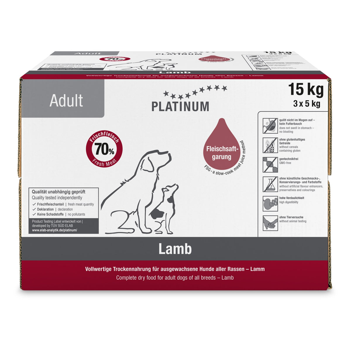 Platinum Dog Adult Lamb (cordero) Caja 15 kg