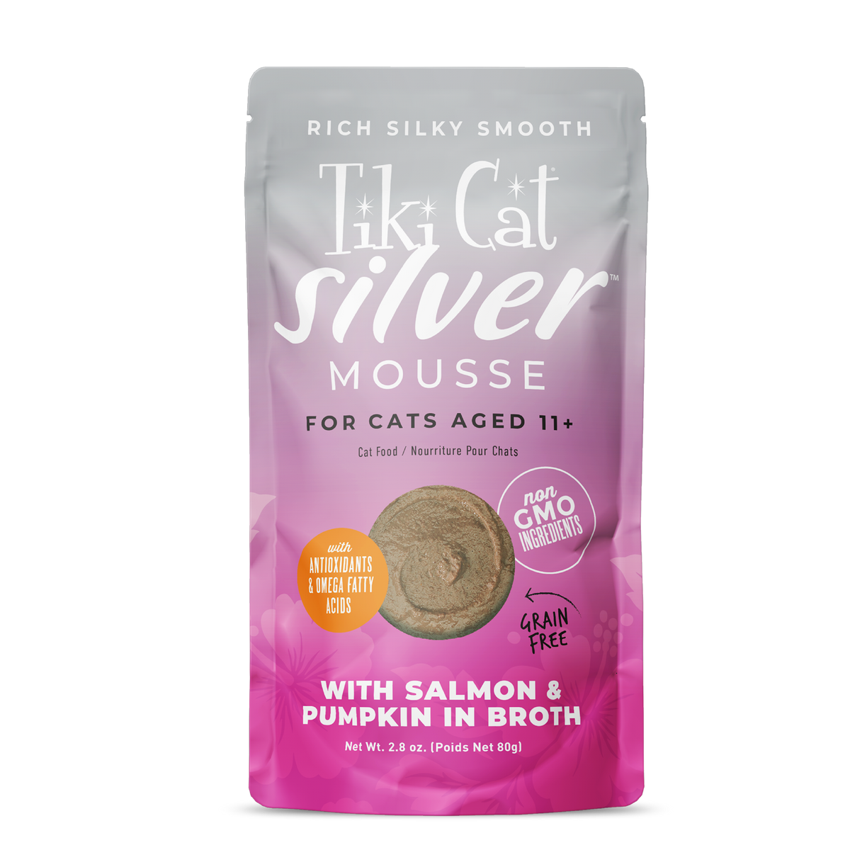Tiki Cat Mousse with Salmon & Pumpkin in Broth